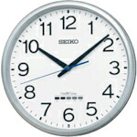 SEIKO ( セイコーウォッチ ) 電波掛時計 セイコーネクスタイム 銀色メタリック 直径310mm ( ZS254S )