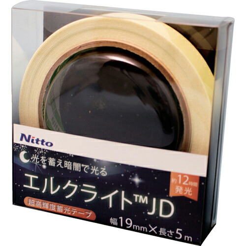 日東エルマテ ( 日東エルマテリアル ) 超高明快さ蓄光磁気テープ JIS-JD級 0.6mm×19mm×5m 緑であること ( NB-1905D )
