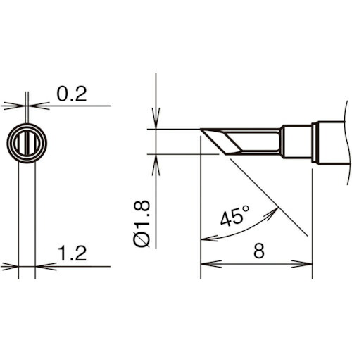 白光 こて先K型 400℃ ( T38-02K )