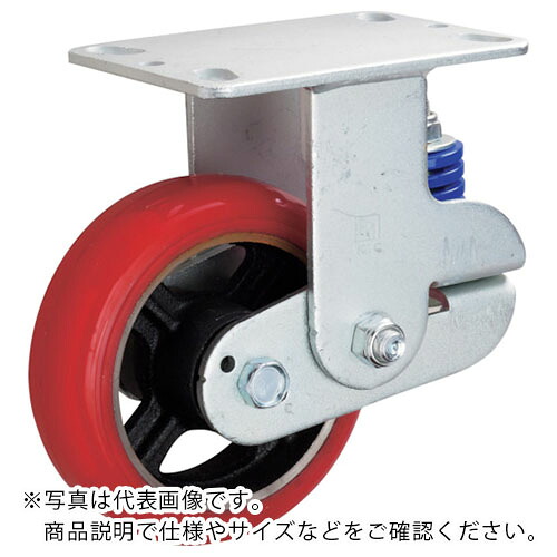 イノアック ( イノアック車輪 ) バネ付き牽引車輪(ウレタン車輪タイプ 自在金具付 Φ150) ( KTU-150WJ-BS )