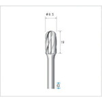 ナカニシ 超硬アルミカッター 円筒先丸型 アルミカット φ9.5×19×軸φ6 ( 26812 )