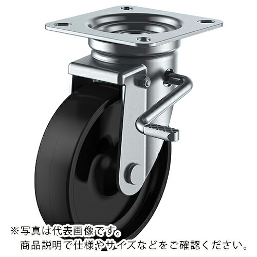 ユーエイ プレート式 自在 キャスター フェノール 車輪径150mm ストッパー付き Jタイプ JB(R)型 取付寸法94×94(87×87) ( PHJB-150(R) ) 【メーカー取寄】