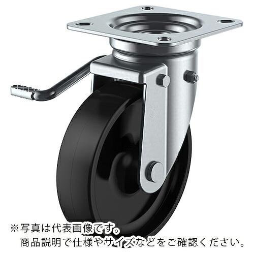 ユーエイ プレート式 自在 キャスター フェノール 車輪径150mm ストッパー付き Jタイプ JB(L)型 取付寸法94×94(87×87) ( PHJB-150(L) ) 【メーカー取寄】