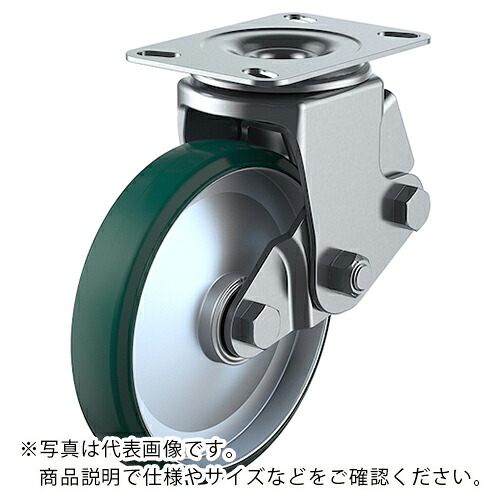 ユーエイ プレート式 自在 クッションキャスター ウレタン 車輪径200mm SKYタイプ SKY-2S型 取付寸法133×86(125×62) ( SKY-2S200UWF/INJ-A-1 ) 【メーカー取寄】