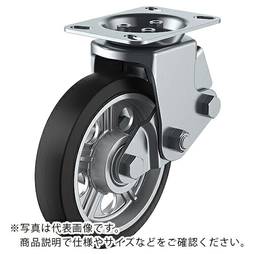 ユーエイ プレート式 固定 クッションキャスター ゴム 車輪径200mm SKYタイプ SKY-2R型 取付寸法133×86(125×62) ( SKY-2R200AW-A-1 ) 【メーカー取寄】