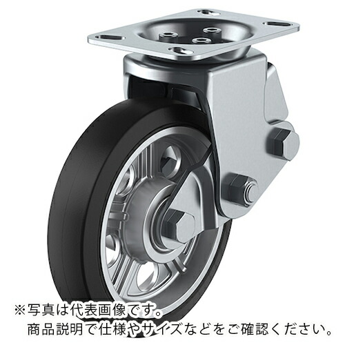 ユーエイ プレート式 固定 クッションキャスター ゴム 車輪径200mm SKYタイプ SKY-2R型 取付寸法112×63(140×50) ( SKY-2R200AW-B-1 ) 【メーカー取寄】 9,666円