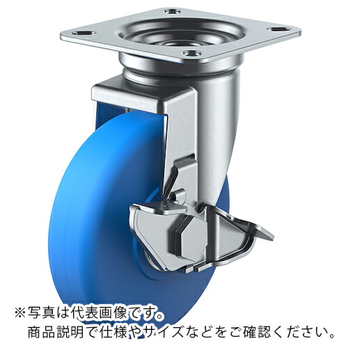 ユーエイ プレート式 自在 キャスター モノマーキャストナイロン 車輪径150mm ストッパー付き Jタイプ J-S型 取付寸法94×94(87×87) ( MCBJ-150S ) 【メーカー取寄】