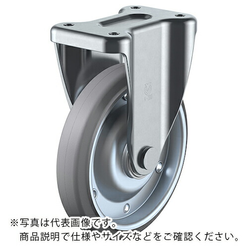 ユーエイ プレート式 固定 キャスター グレーゴム 車輪径200mm SILENTタイプ K型 取付寸法112×63 ( WFK-200-G ) 【メーカー取寄】