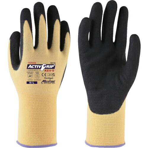 トワロン ( 東和コーポレーション ) まとめ買い 耐切創手袋 アクティブグリップアドバンスKEV-S 9/L (12双入) ( 591S-12P-9L )
