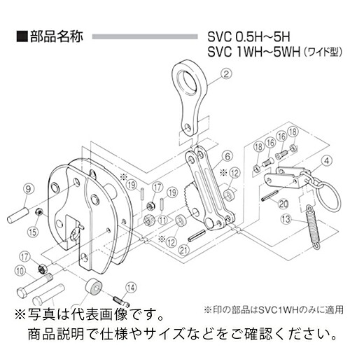 スーパー ( スーパーツール ) 立吊クランプ(SVC-H)用カムセット ( SVT0.5H )
