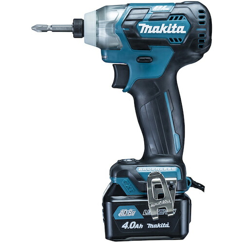 マキタ 充電式インパクトドライバ 10.8Vスライド式 135N・m 青 4.0Ah (本体・バッテリ×2・充電器・ケース付) ( TD111DSMX )