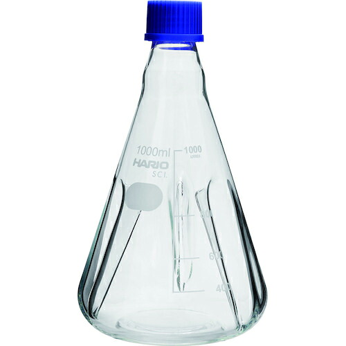 HARIO ( ハリオサイエンス ) バッフル付き添い人ねじ口三角瓶 1,000mL ( BNSF-1L-SCI )