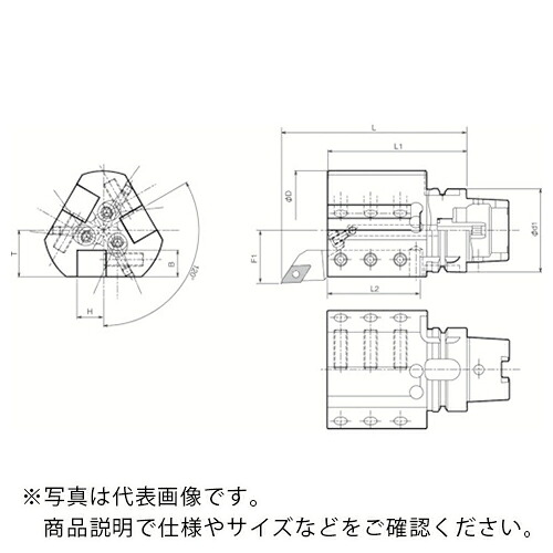京セラ ツーリング計器 外径・端面産業角シャンク初っ切り用ホルダ ( T100H-S2525R-150T )