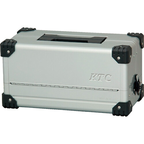 KTC ( 京都機械工具 ) スチール製工具箱 両開きメタルケース(シルバー) 間口440×奥行233×高さ230mm ( EK-10A )