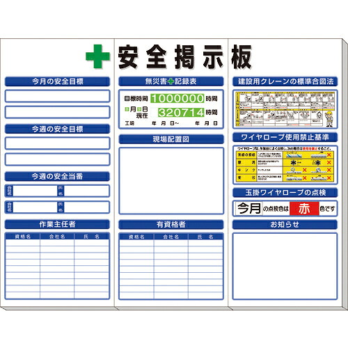 ユニット ◎安全掲示板(中)標準タイプ ( 313-92A ) 【メーカー取寄】