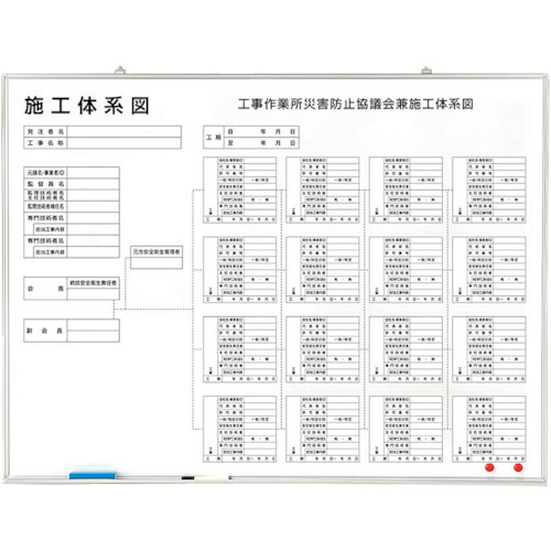 ユニット 施工体系図 マーカー・消し具付(屋内用) ( 317-73B ) 【メーカー取寄】