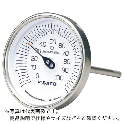 佐藤 ( 佐藤計量器製作所 ) バイメタル式温度計ＢＭ&minus;Ｔ&minus;９０Ｓ ０～２００℃ ５０Ｌ（２０１０&minus;７０） ( BM-T-90S-15 )｜トキワONLINE