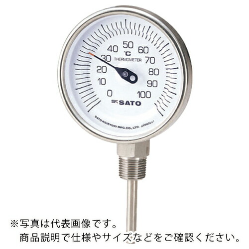 佐藤 ( 佐藤計量器製作所 ) バイメタル式温度計ＢＭ－Ｓ－９０Ｓ ０～１５０℃２００Ｌ（２０３０－６６） ( BM-S-90S-12 )