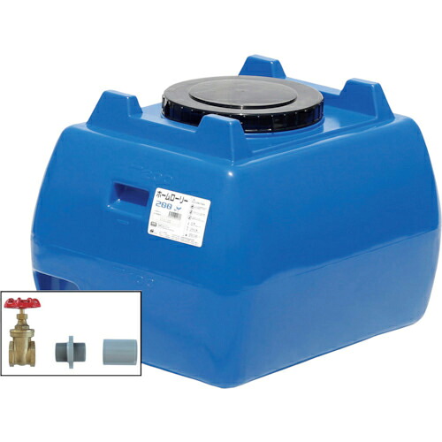 SUIKO ( スイコー ) ホームローリータンク200 青 ドレンバルブセット(40A)付 ( HLT-200(B)+VALVE-SET40A ) 【製造会社取寄】