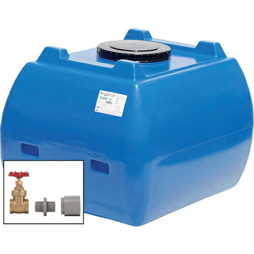 SUIKO ( スイコー ) ホームローリータンク500 青 ドレンバルブセット(25A)付 ( HLT-500(B)+VALVE-SET25A ) 【製造業者取寄】