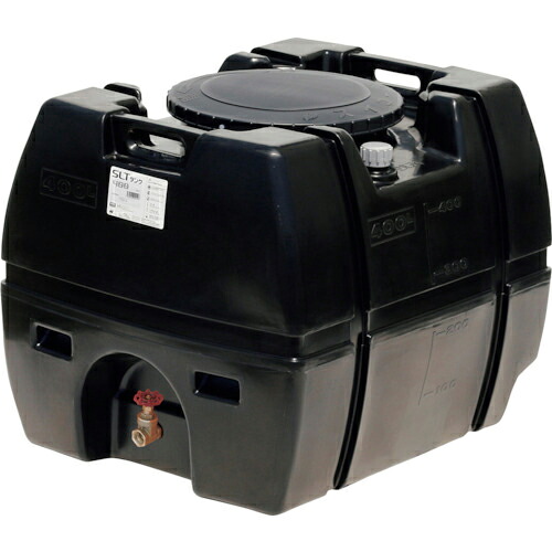SUIKO ( スイコー ) スーパーローリータンク 400L 黒 直後ばらいスリースバルブ50A付 ( SLT-400 BK+SV50A ) 【製造業者取寄】