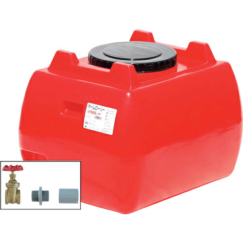 SUIKO ( スイコー ) ホームローリータンク200 赤 ドレンバルブセット(40A)付 ( HLT-200(R)+VALVE-SET40A ) 【製造会社取寄】