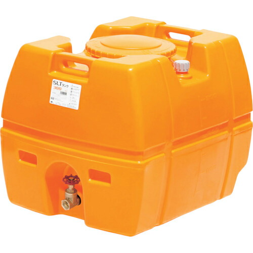 SUIKO ( スイコー ) スーパーローリータンク 300L オレンジ色 直後ばらいスリースバルブ40A付 ( SLT-300 OR+SV40A ) 【製造業者取寄】