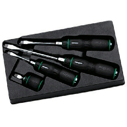nepros ( 京都機械工具 ) 脂柄マイナスドライバセット[4本組] ( NTD1M04 ) 手動工具-締付工具-ドライバー