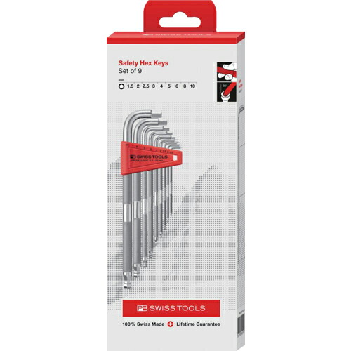PBスイスツールズ 安全六角レンチセット(ホルダー付き) ( 3212.LH-10CBB )
