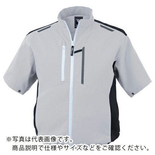 XEBEC ( ジーベック ) 空調服制電半袖ブルゾン シルバーグレー ( XE98027-22-L )