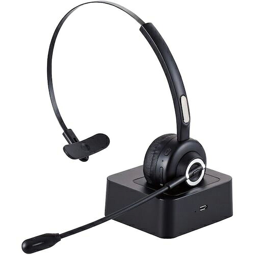ELECOM ( エレコム ) Bluetooth片耳ヘッドセット オーバーヘッドタイプ 充電台付 ブラック ( LBT-HSOH14BK ) 【メーカー取寄】