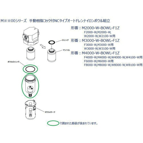 CKD F.R.Lユニット 4000、6000、8000シリーズ用 ボウル組立 ( M4000-W-BOWL-F1Z )