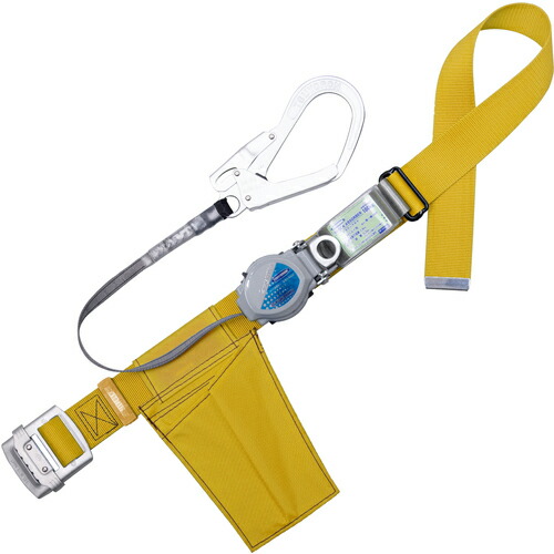 TSUYORON ( 藤井電工 ) 胴ベルト型墜落制止用器具(巻取タイプ)ロック機構付き 2WAYリトライト 黄 Mサイズ 幅50MM×長さ1200MM ( TB-TRL-593-Y-M-BP ) 【メーカー取寄】