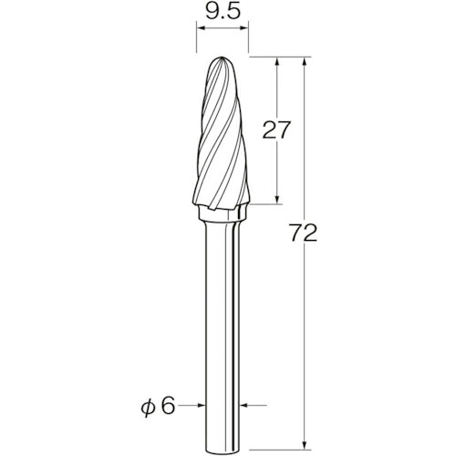 リューター ( 日本精密機械工作 ) 軽合金用超硬カッター ( K7652 )