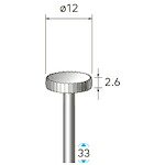 ナカニシ ハイスピード鋼切断機 平型 φ12×2.6×軸φ3 ( 31172 )