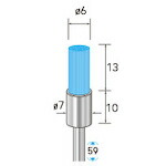 ナカニシ セラミックファイバーブラシ 挙げ句の果て型 φ6×13×軸φ3 粗仕上用 ( 51146 )