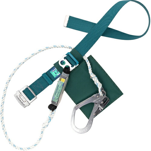 TSUYORON ( 藤井電工 ) 胴ベルト型墜落制止用器具(ロープタイプ) LSA(三つ打ちロープ) 青緑 Mサイズ 幅50MM×長さ1200MM ( TBLSA599BGMBP ) 【メーカー取寄】