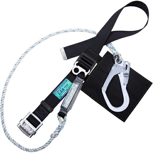 TSUYORON ( 藤井電工 ) 胴ベルト型墜落制止用器具(ロープタイプ) LSA(三つ打ちロープ) 黒 Lサイズ 幅50MM×長さ1400MM ( TBLSA599BLKLBP ) 【メーカー取寄】