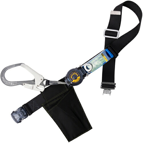 TSUYORON ( 藤井電工 ) 胴ベルト型墜落制止用器具(巻取タイプ)ロック機構付き ロックリトライト 黒 LLサイズ 幅50MM×長さ1600MM 130KG対応型 ワンタッチバックル仕様 ( TBLRLOT593BLKLL(130KG)JANBX ) 【メーカー取寄】