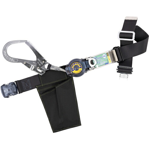 TSUYORON ( 藤井電工 ) 胴ベルト型墜落制止用器具(巻取タイプ)ロック機構付き ロックリトラ 黒 Mサイズ 幅50MM×長さ1200MM ワンタッチバックル仕様 ( TB-LRN-OT599-BLK-M-JAN-BP )