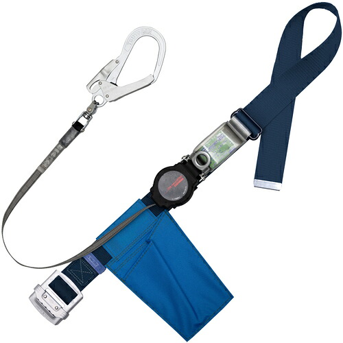TSUYORON ( 藤井電工 ) 胴ベルト型墜落制止用器具(巻取タイプ)ロック機構付き ワン・ハンドリトライト 紺 Sサイズ 幅50MM×長さ1100MM ( TB-ORL-593SV-BL2-S-JAN-BP ) 【メーカー取寄】
