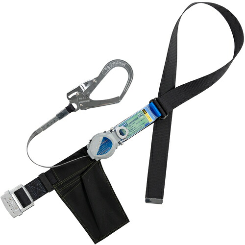 TSUYORON ( 藤井電工 ) 胴ベルト型墜落制止用器具(巻取タイプ)ロック機構付き 2WAYリトラ 黒 LLサイズ 幅50MM×長さ1600MM 130KG対応型 ( TB-TRN-599-BLK-LL(130KG)-BP )
