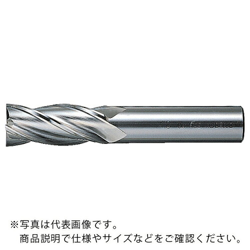 三菱K ( 三菱マテリアル ) 4枚刃センタカット ハイススクエアエンドミルミディアム刃長(M)39mm ( 4MCD3900 )