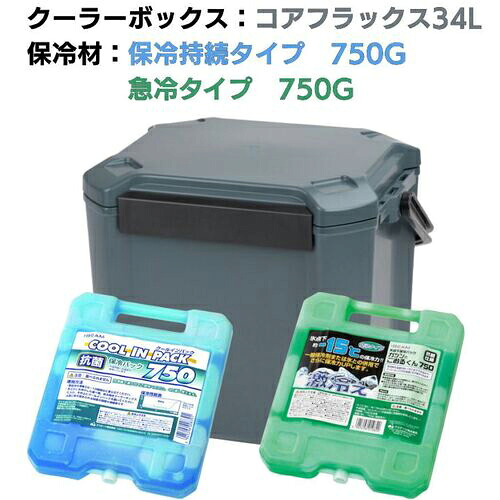 JEJアステージ クーラーボックス コアフラックス 34L&保冷剤2個無料プレゼントキャンペーン【25年5月7日~8月31日まで*期間延長*】 ( CRFX34+CPH-750+GKH-750 ) JEJアステージ(株)