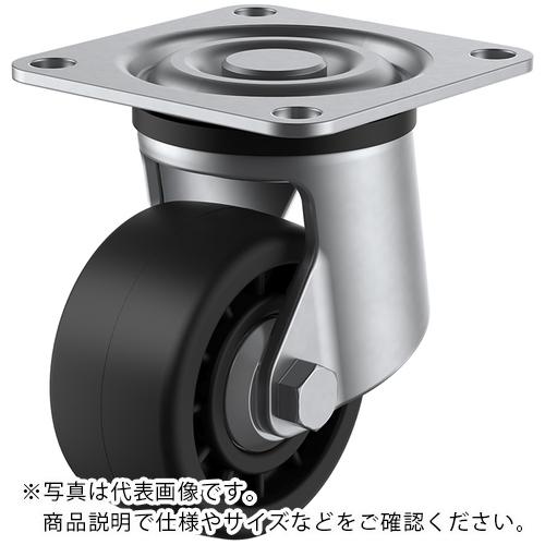 ユーエイ プレート式 自在 ステンレス低床キャスター 強化ナイロン 車輪径65mm Hタイプ SUS-HG型 取付寸法71×71 ( SUS-HG-65GNB )