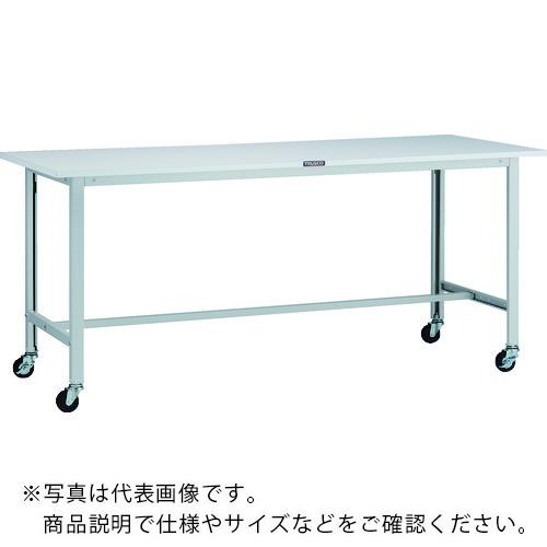 TRUSCO ( トラスコ中山 ) 軽掛け目やり方台(100kg)AO型 1800X600XH809 φ75キャスター付 白いこと色 ( AO-1860C75 )