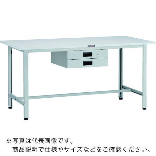 TRUSCO ( トラスコ中山 ) 軽荷重作業台(200kg)AO型 1500X600XH740 薄型2段引出付 ホワイト色 ( AO-1560UDK2 )
