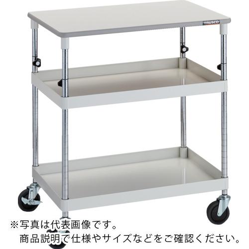 TRUSCO ( トラスコ中山 ) ツールワゴン フェニックスワゴン 省音 600X400XH880~1130 天板付 ホワイト ( PEW-A962T-W )