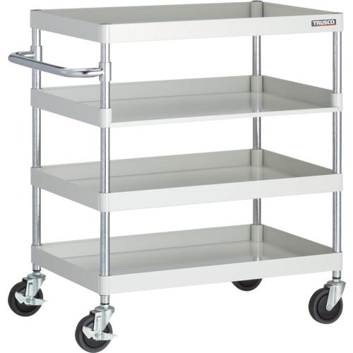 TRUSCO ( トラスコ中山 ) ツールワゴン フェニックスワゴン 省音 750X500XH880 3方棚板付 ホワイト ( PEW-973H1-W )