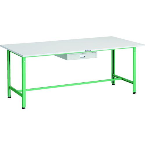 TRUSCO ( トラスコ中山 ) 軽荷重作業台(300kg)AE型 1800X900XH740 薄型1段引出し付 ヤンググリーン色 ( AE-1809UDC1 YG )｜トキワONLINE
